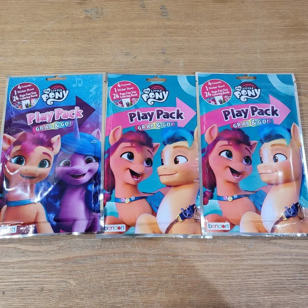 My Little Pony Grab & Go Play Pack Stick N Play Activity Colorforms Lot Of 6 New
